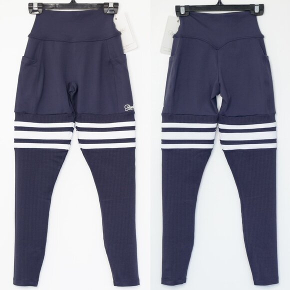 NWT BOMBSHELL SPORTSWEAR Perform Thigh High Leggings “Twilight Blue” Small - Picture 2 of 8